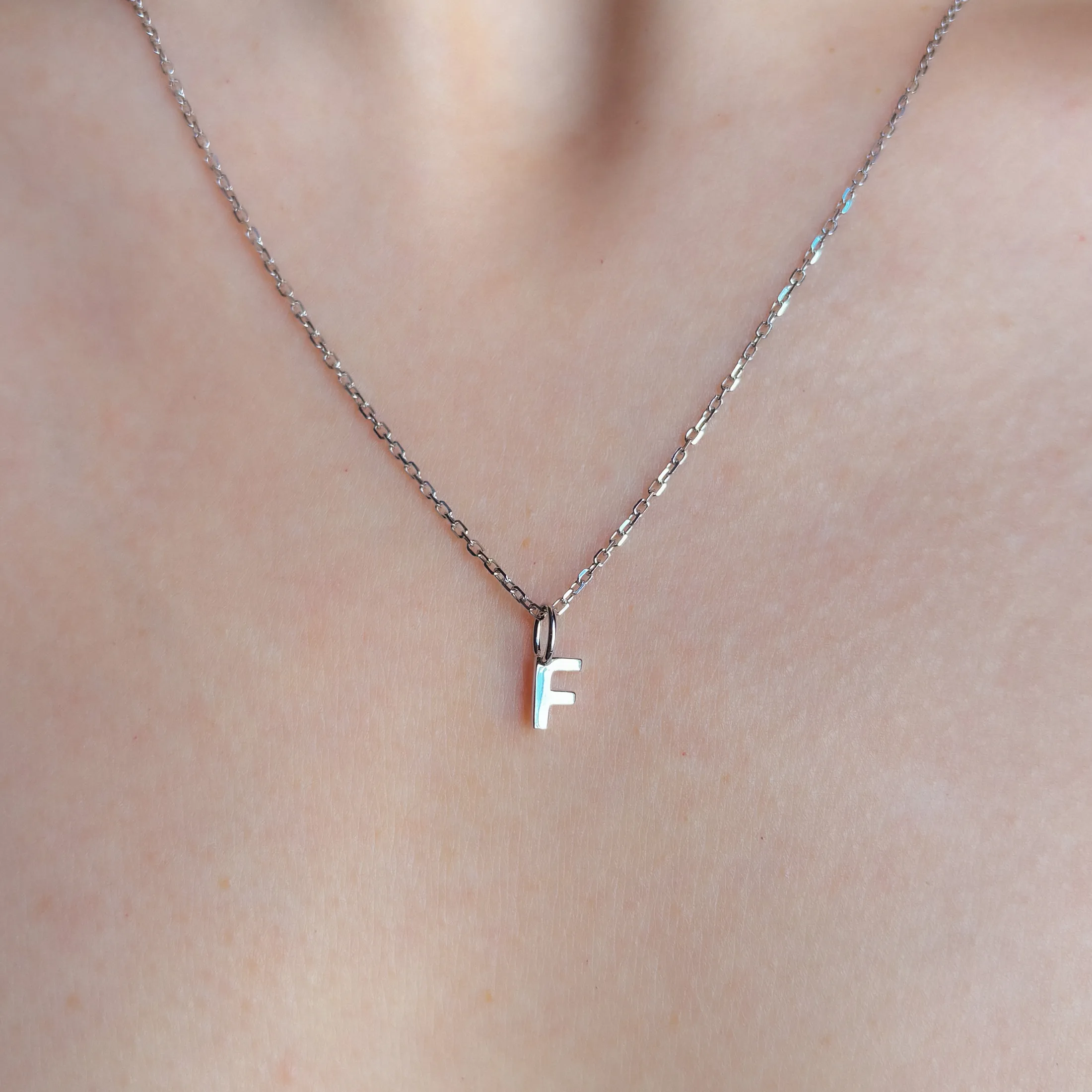 Personalized Letter F Pendant - alternate view
