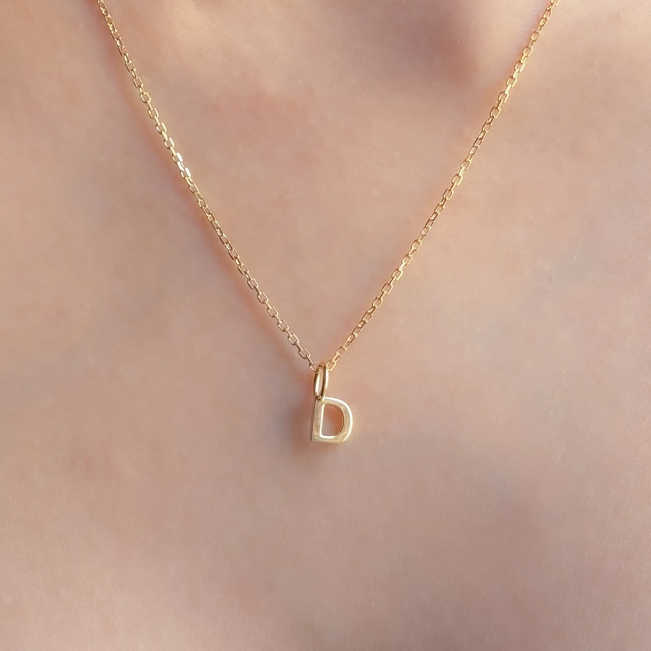Personalized Letter D Pendant - alternate view