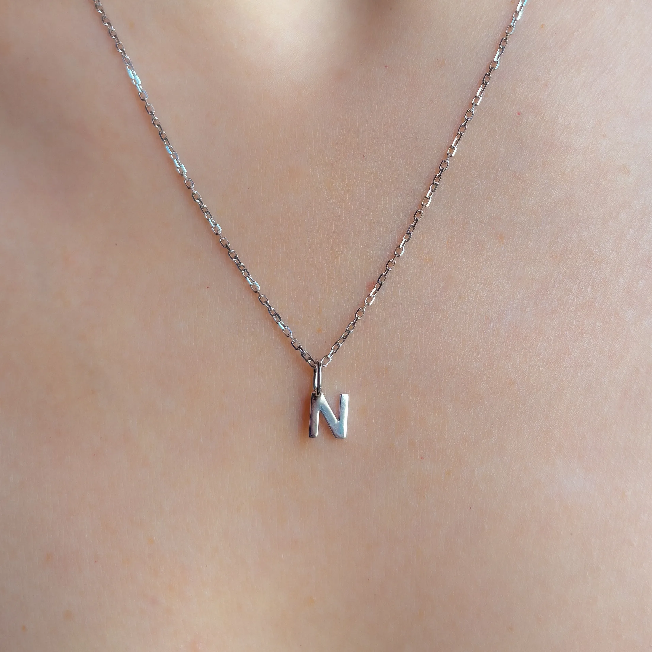 Personalized Letter N Pendant - alternate view