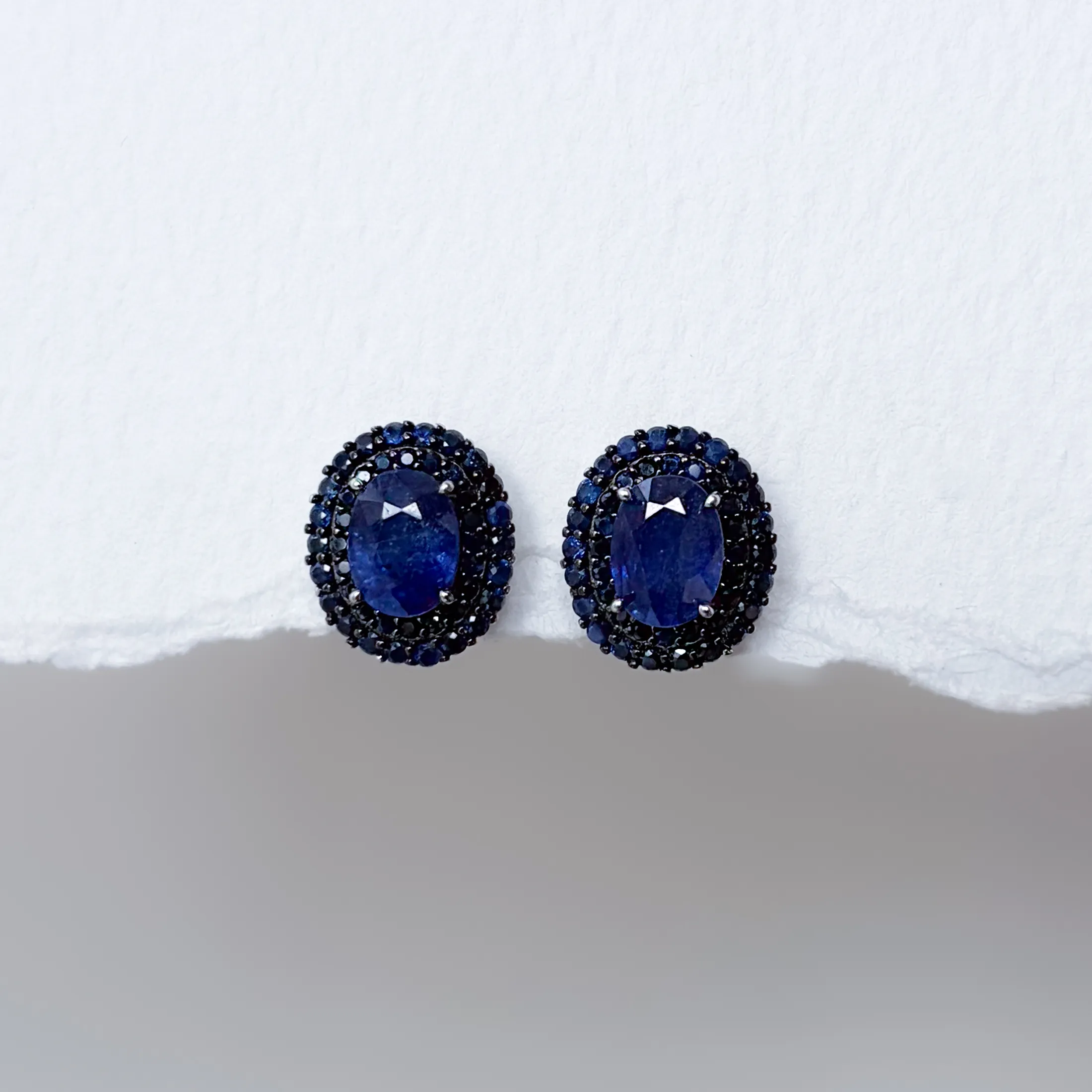 Sapphire Double Halo Studs