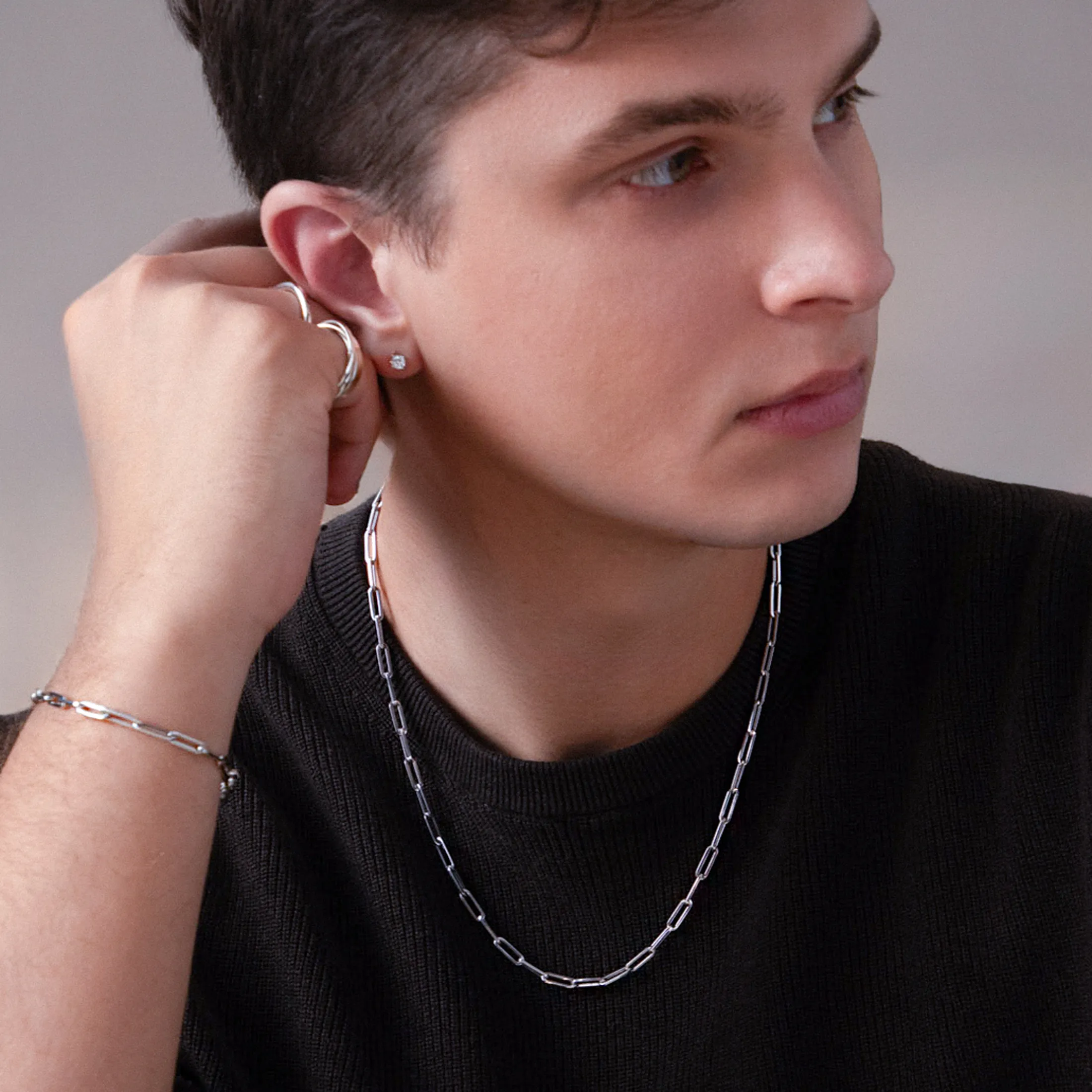Classic Paperclip Chain Necklace - alternate view
