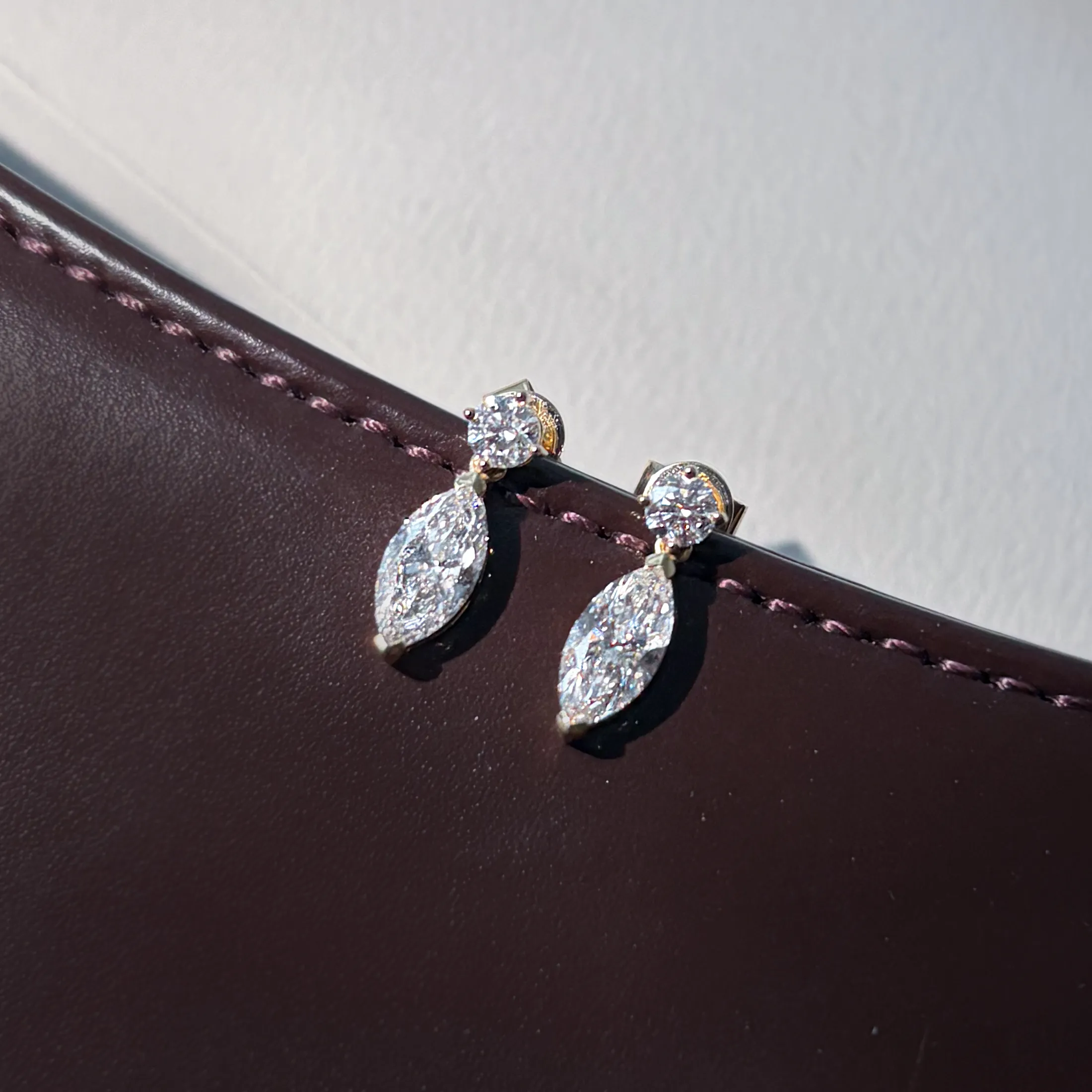 Marquise Diamond Drop Earrings - alternate view