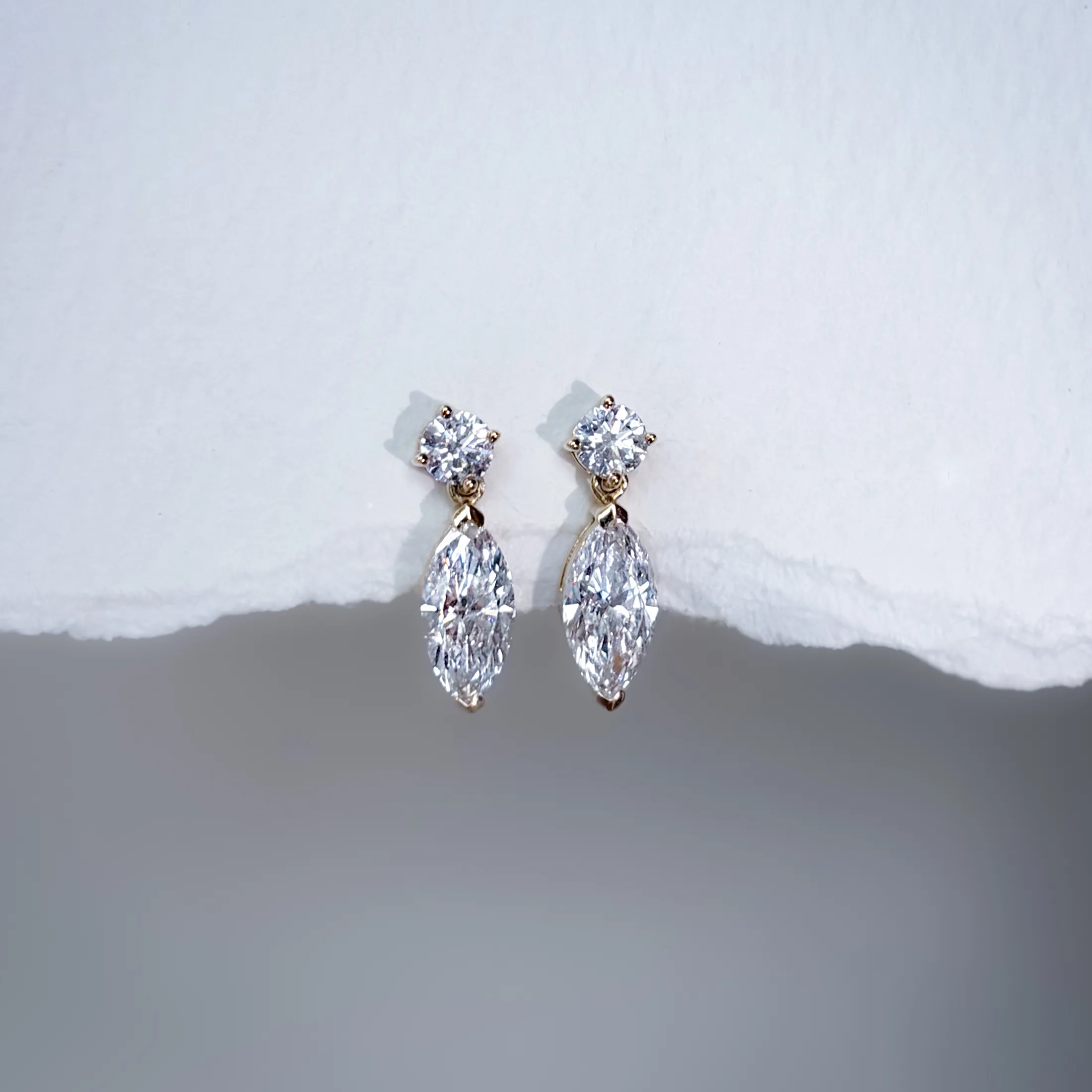 Marquise Diamond Drop Earrings