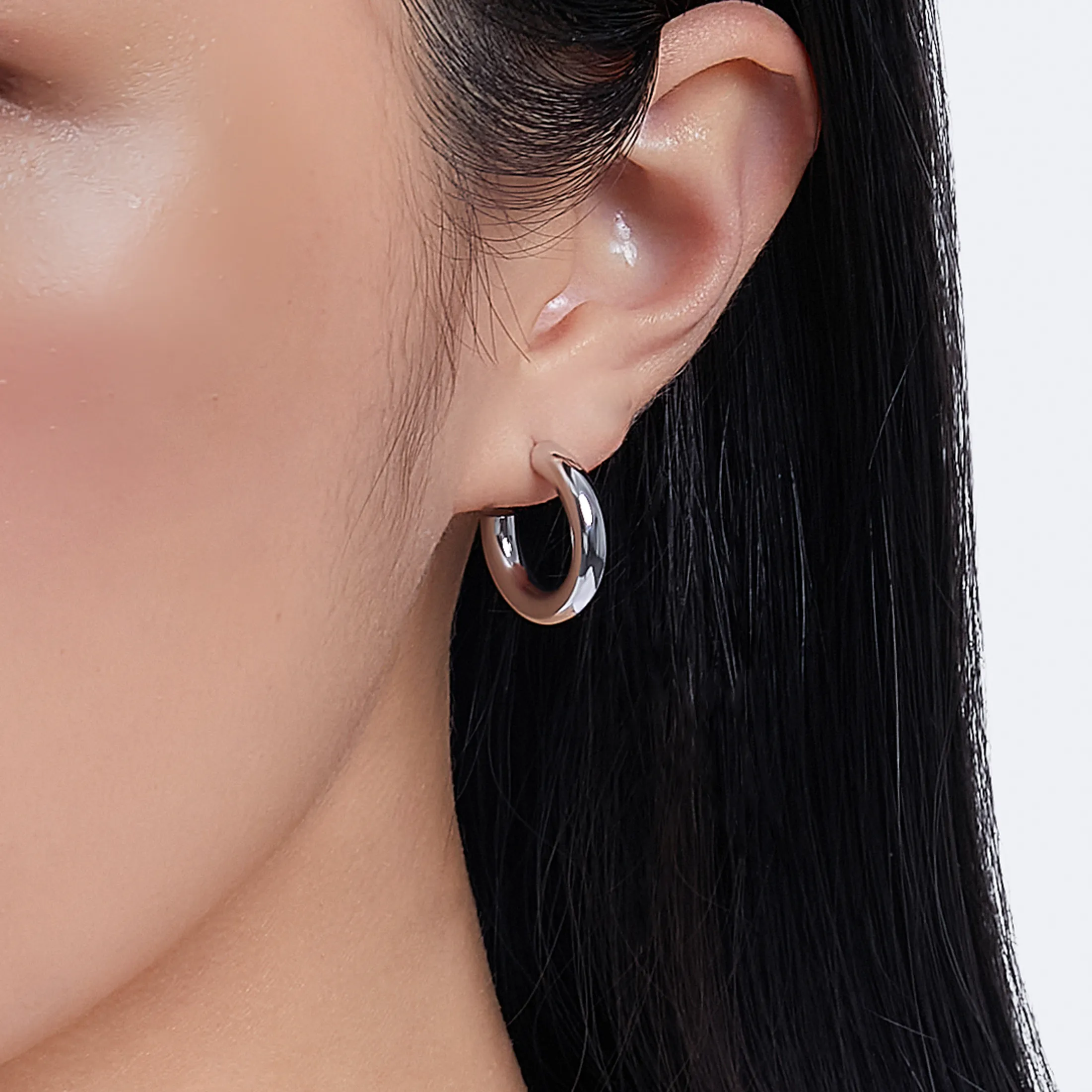 Petite Signature Hoop Earrings - alternate view