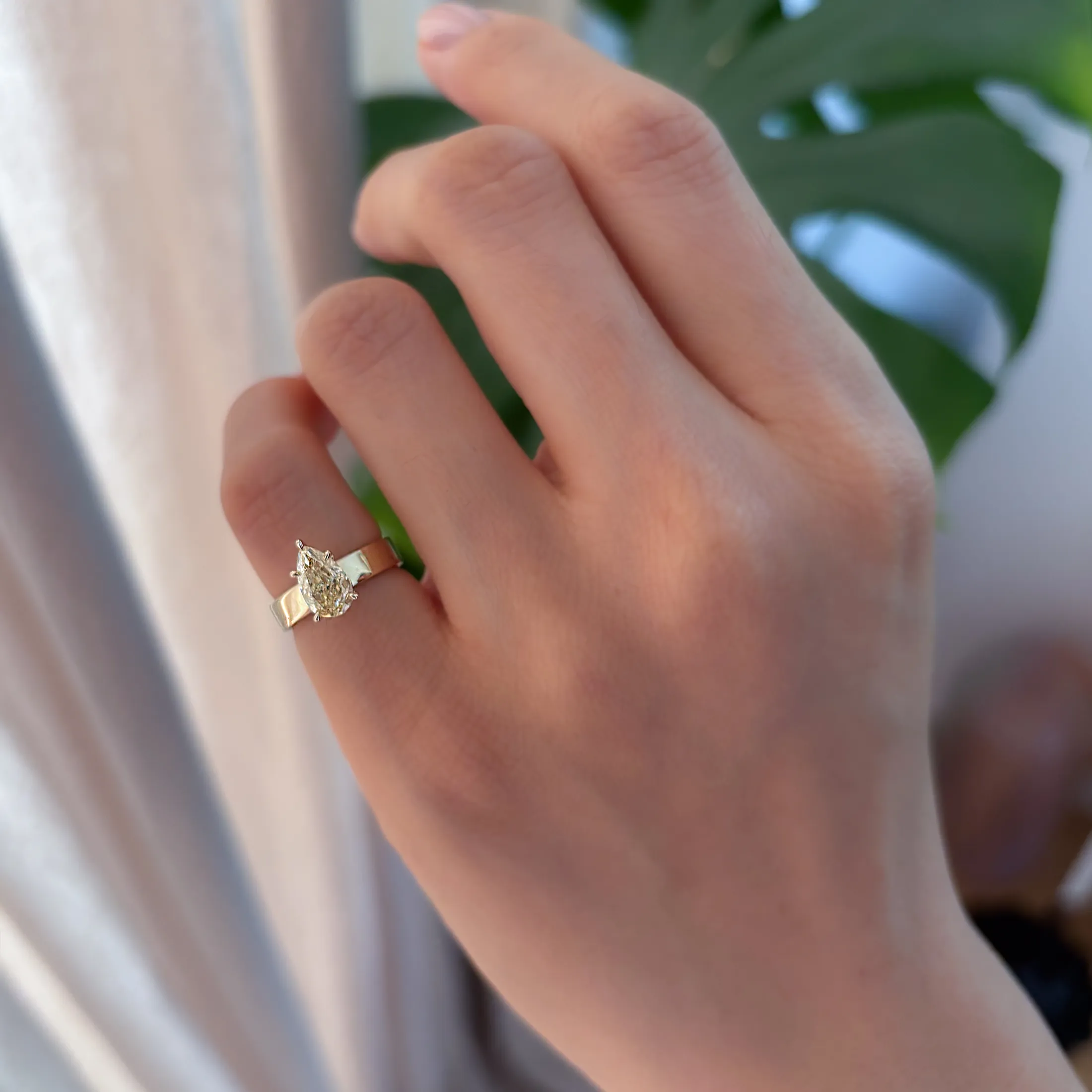Yellow Diamond Pinkie Ring - alternate view