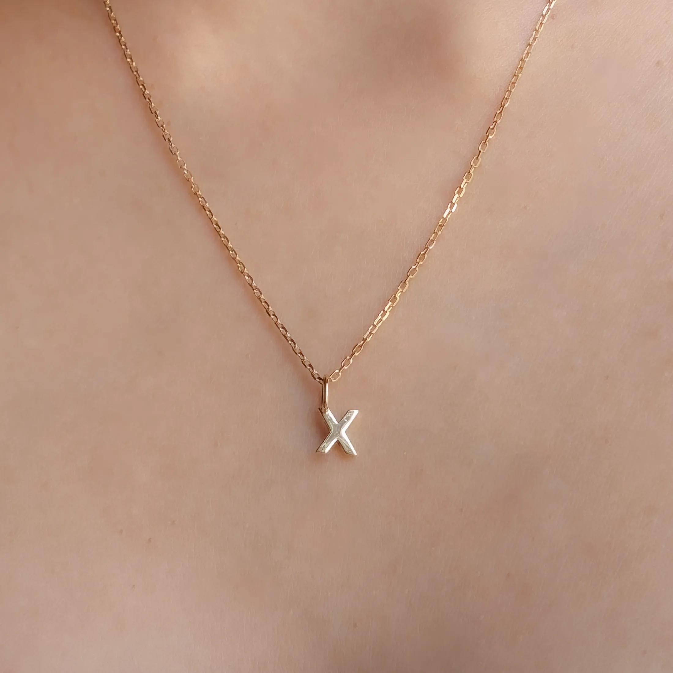 Personalized Letter X Pendant - alternate view