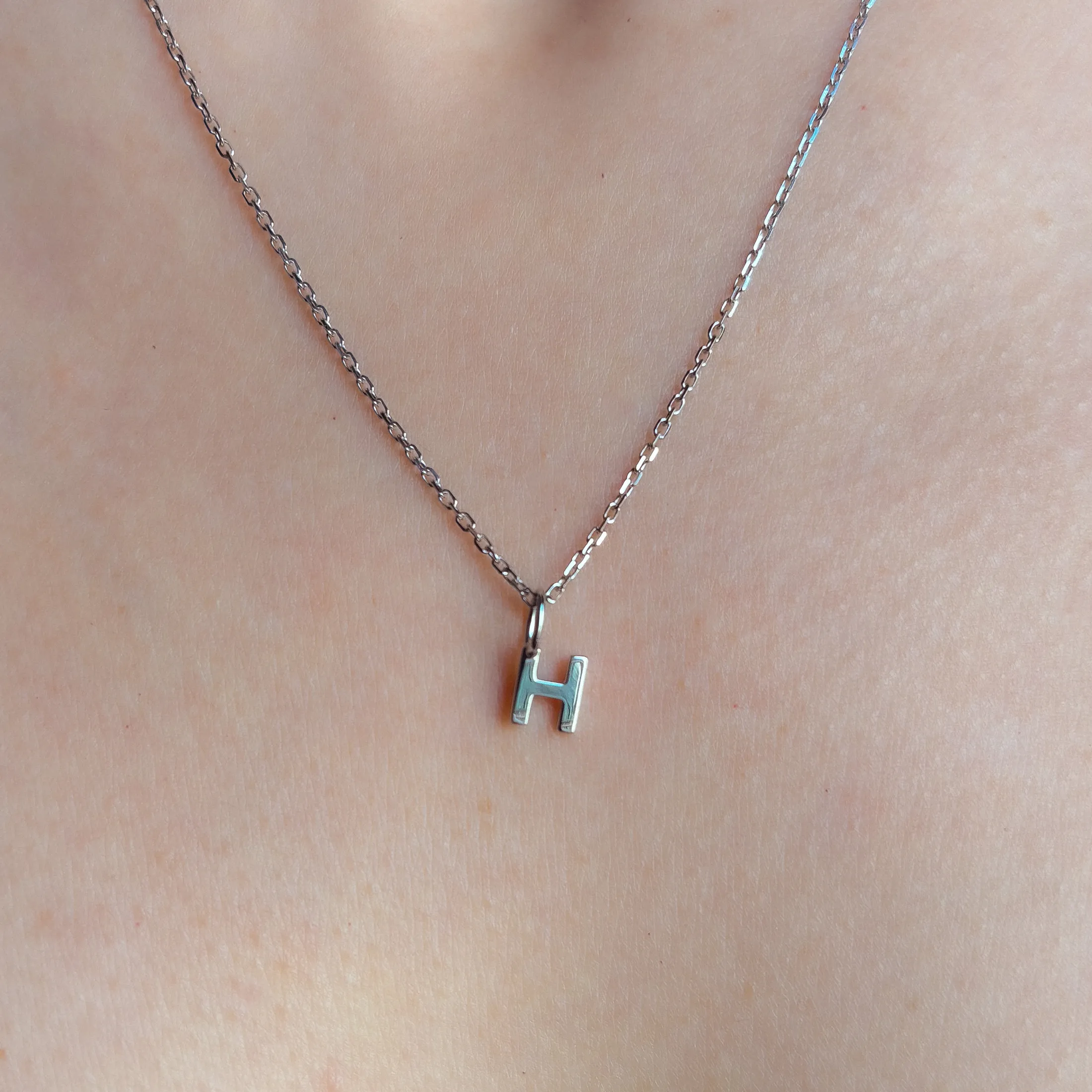 Personalized Letter H Pendant - alternate view