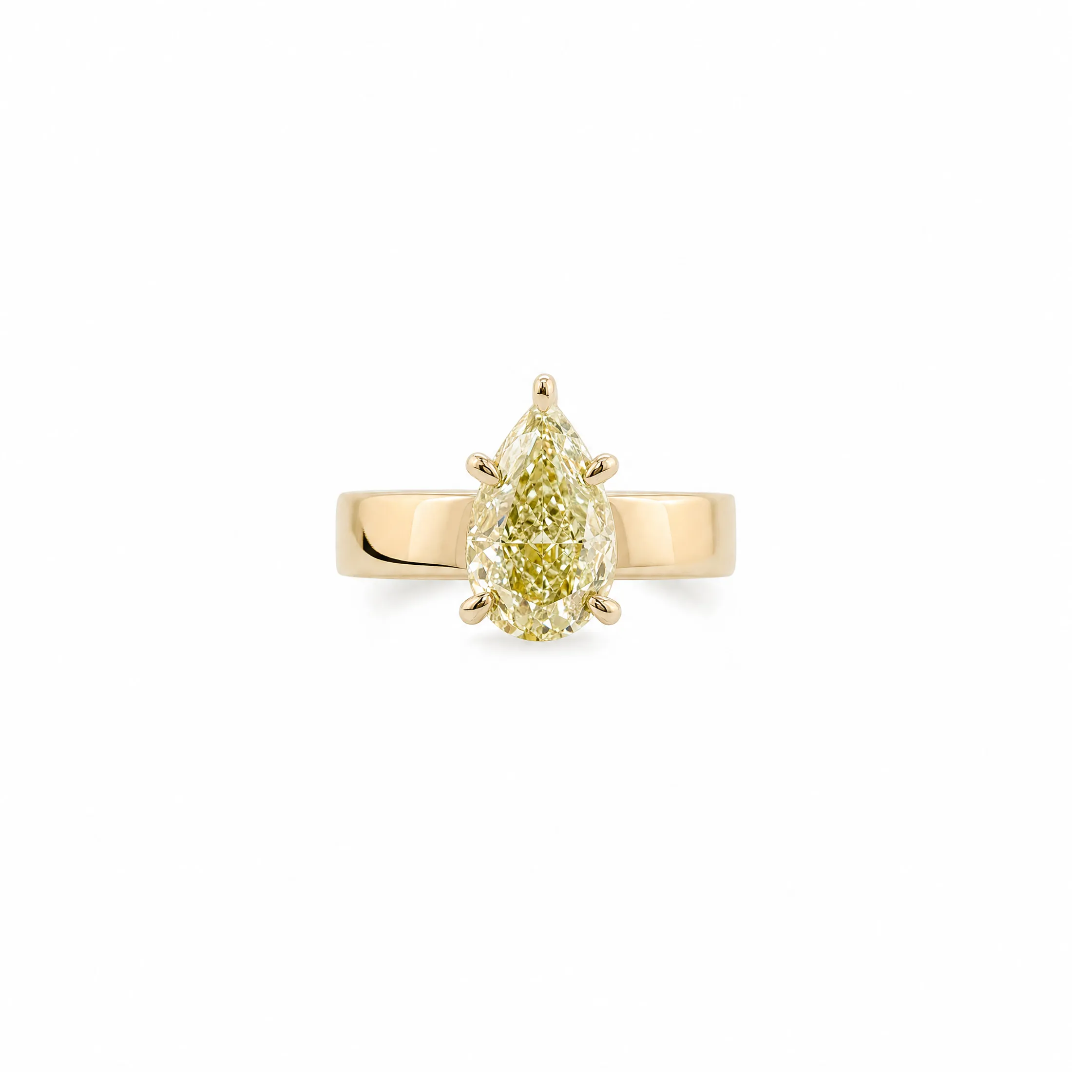 Yellow Diamond Pinkie Ring