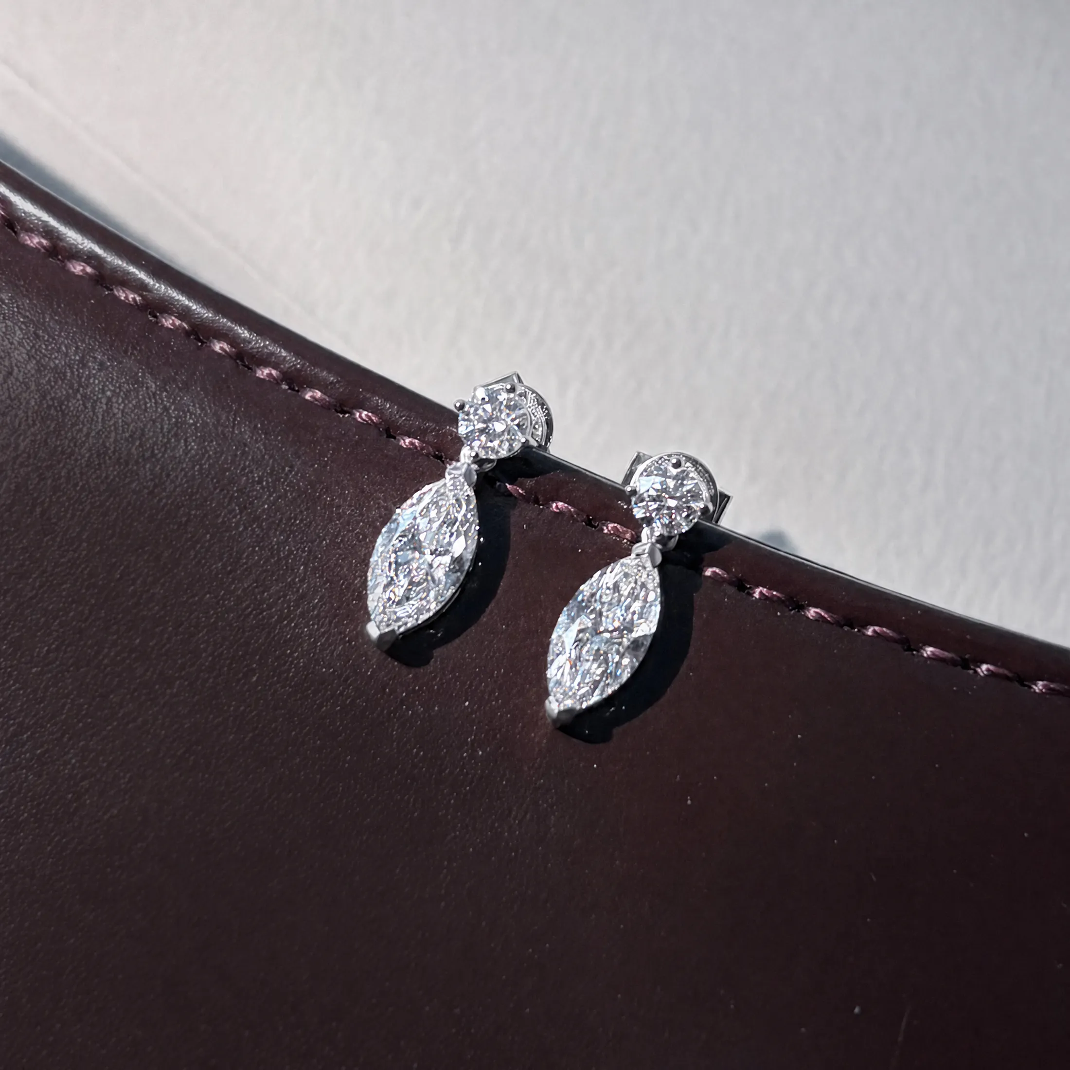 Marquise Diamond Drop Earrings - alternate view