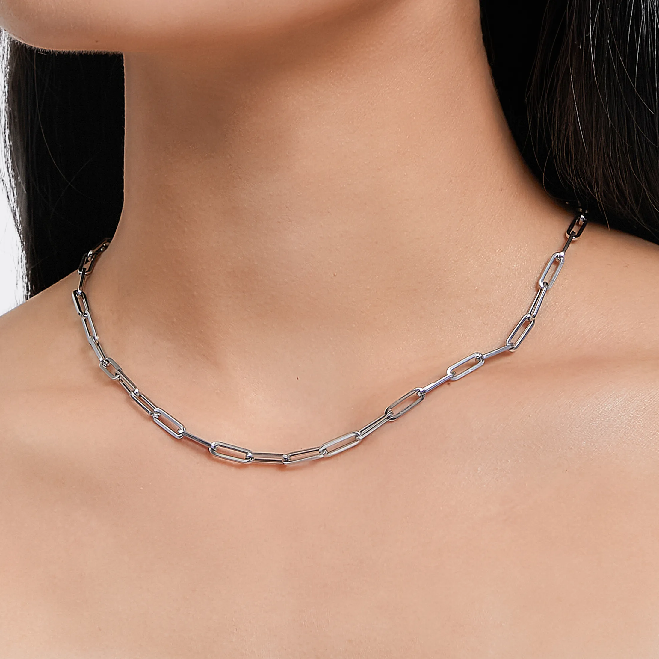 Classic Paperclip Chain Necklace - alternate view