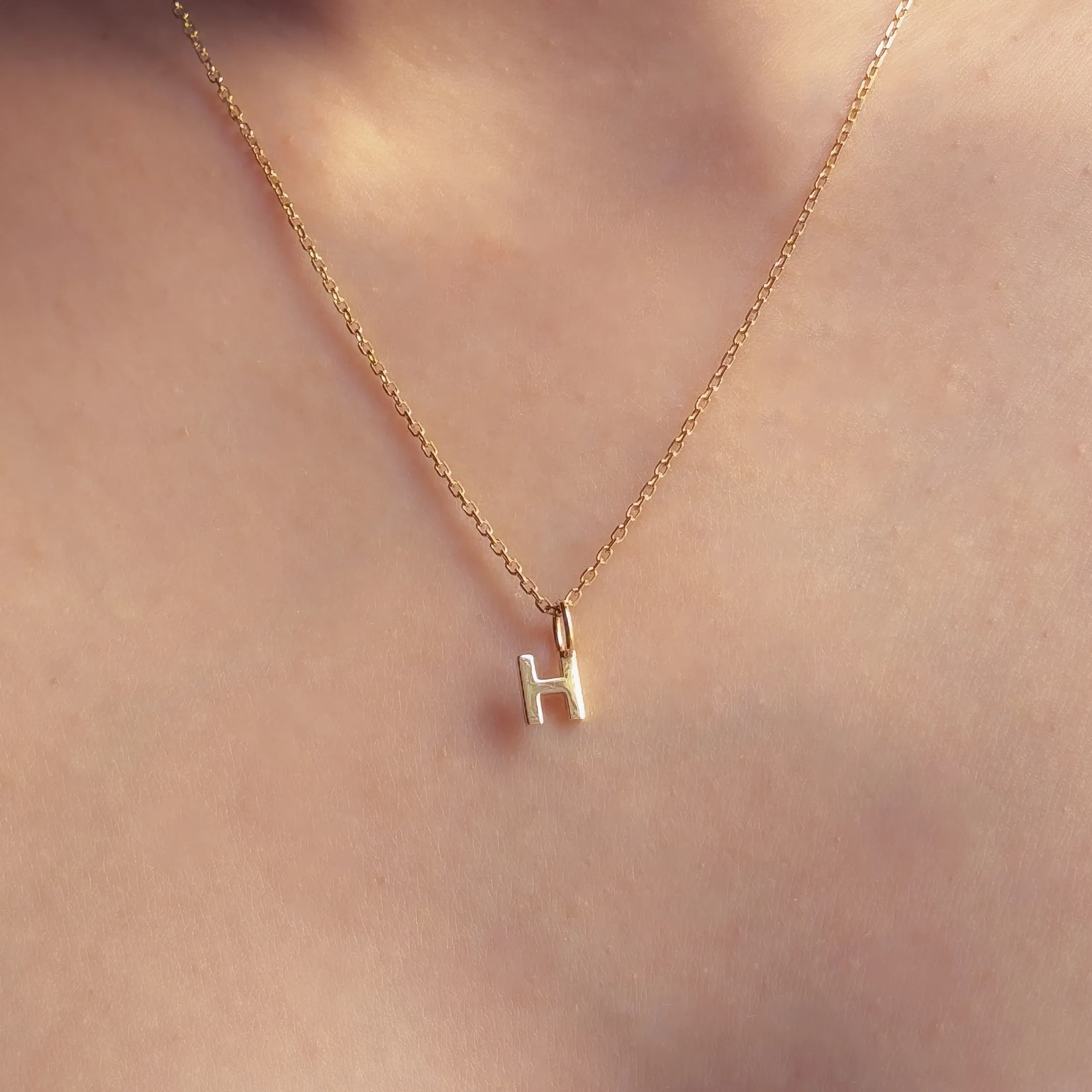 Personalized Letter H Pendant - alternate view