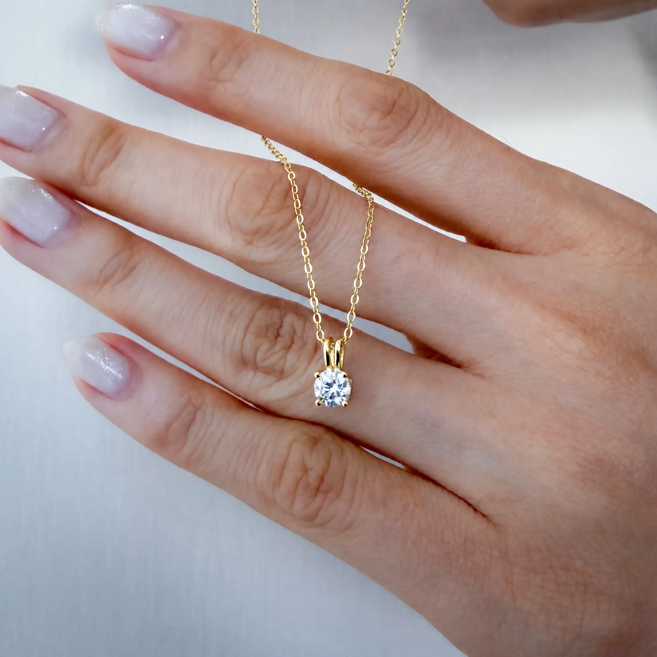 Diamond Solitaire Necklace - alternate view