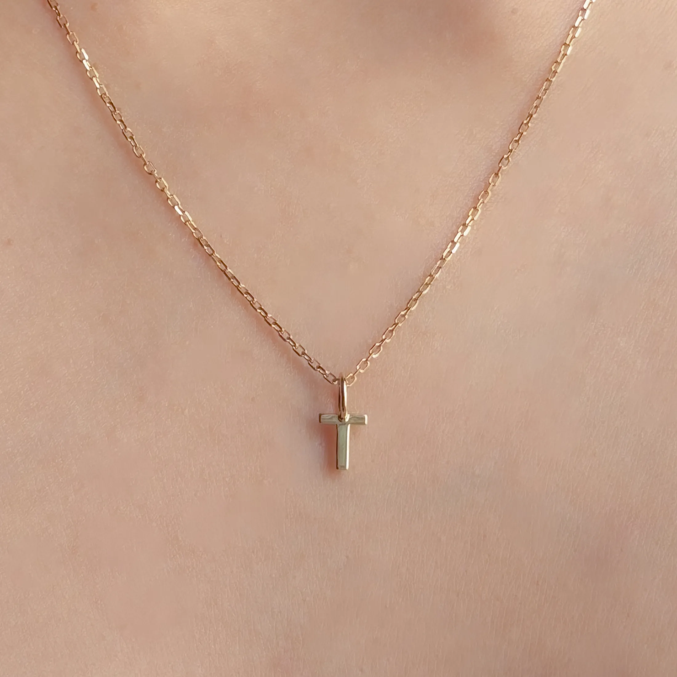 Personalized Letter T Pendant - alternate view