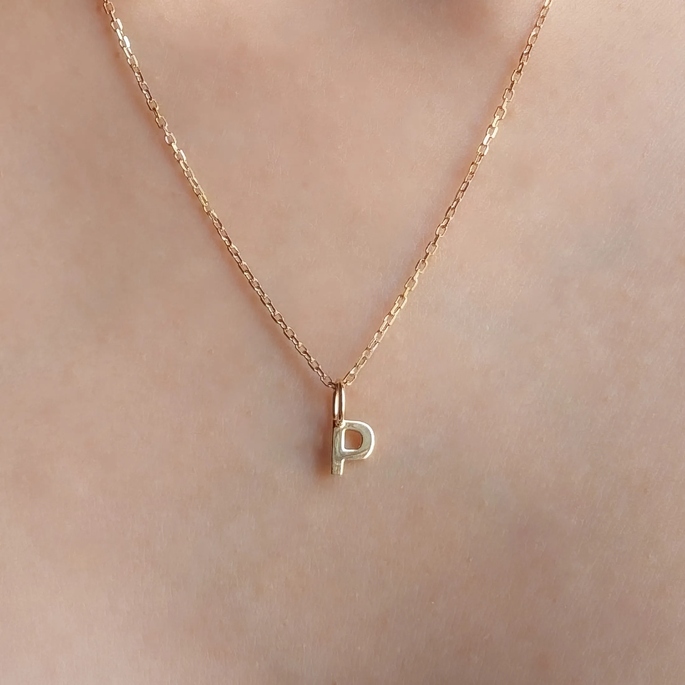 Personalized Letter P Pendant - alternate view