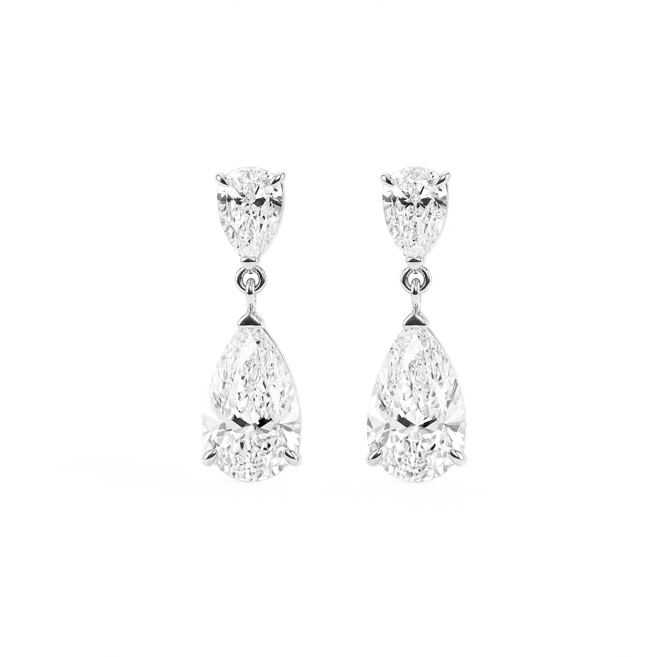 Pear Diamond Drop Earrings
