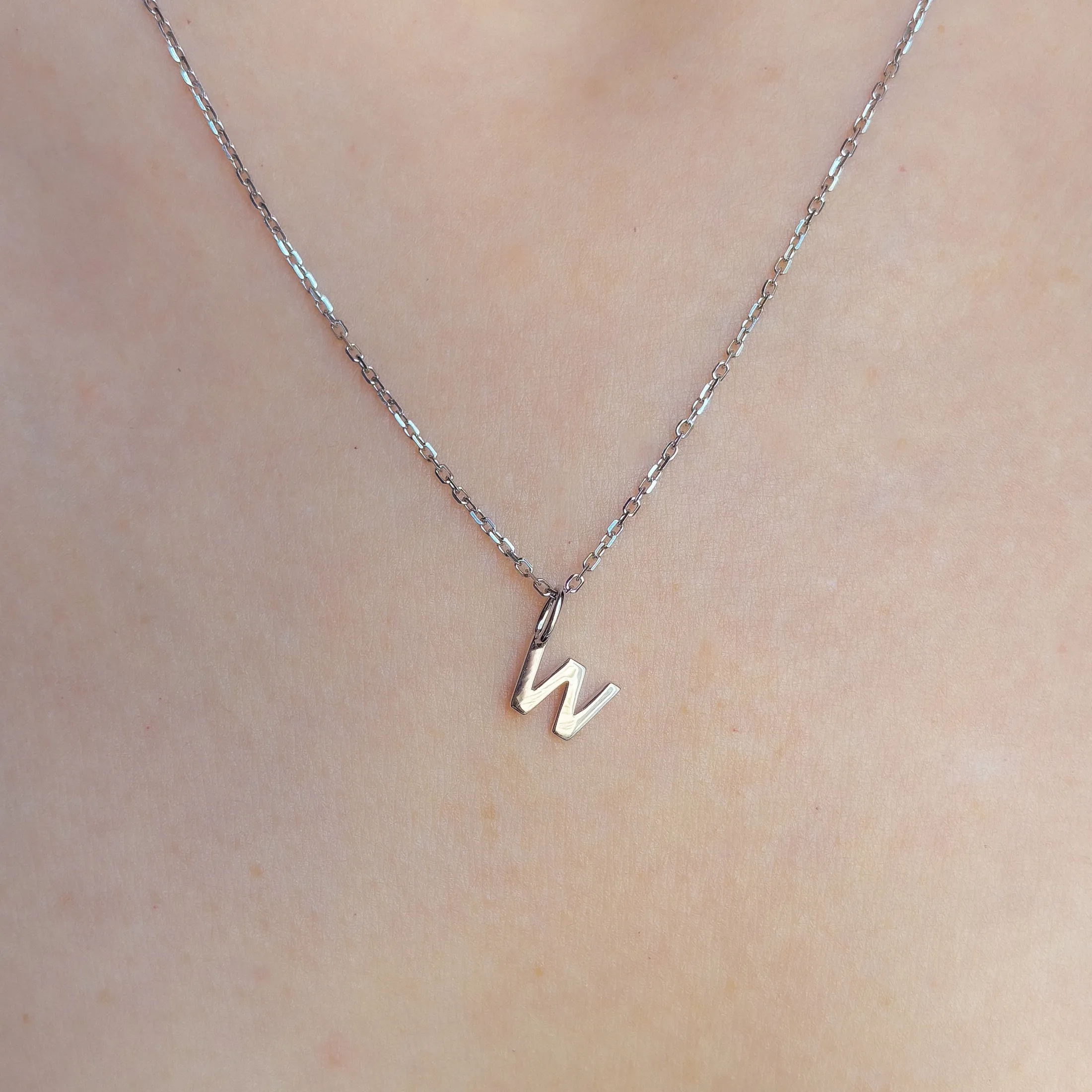 Personalized Letter W Pendant - alternate view