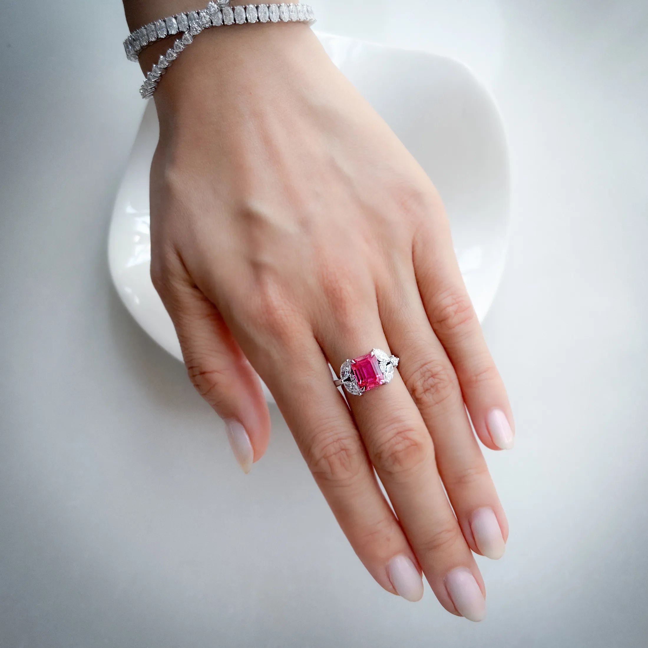 Pink Sapphire Ring - alternate view