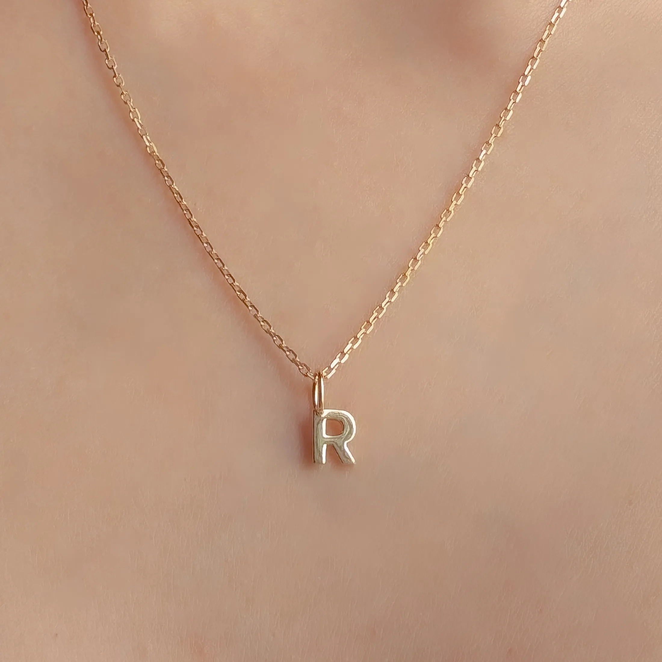 Personalized Letter R Pendant - alternate view