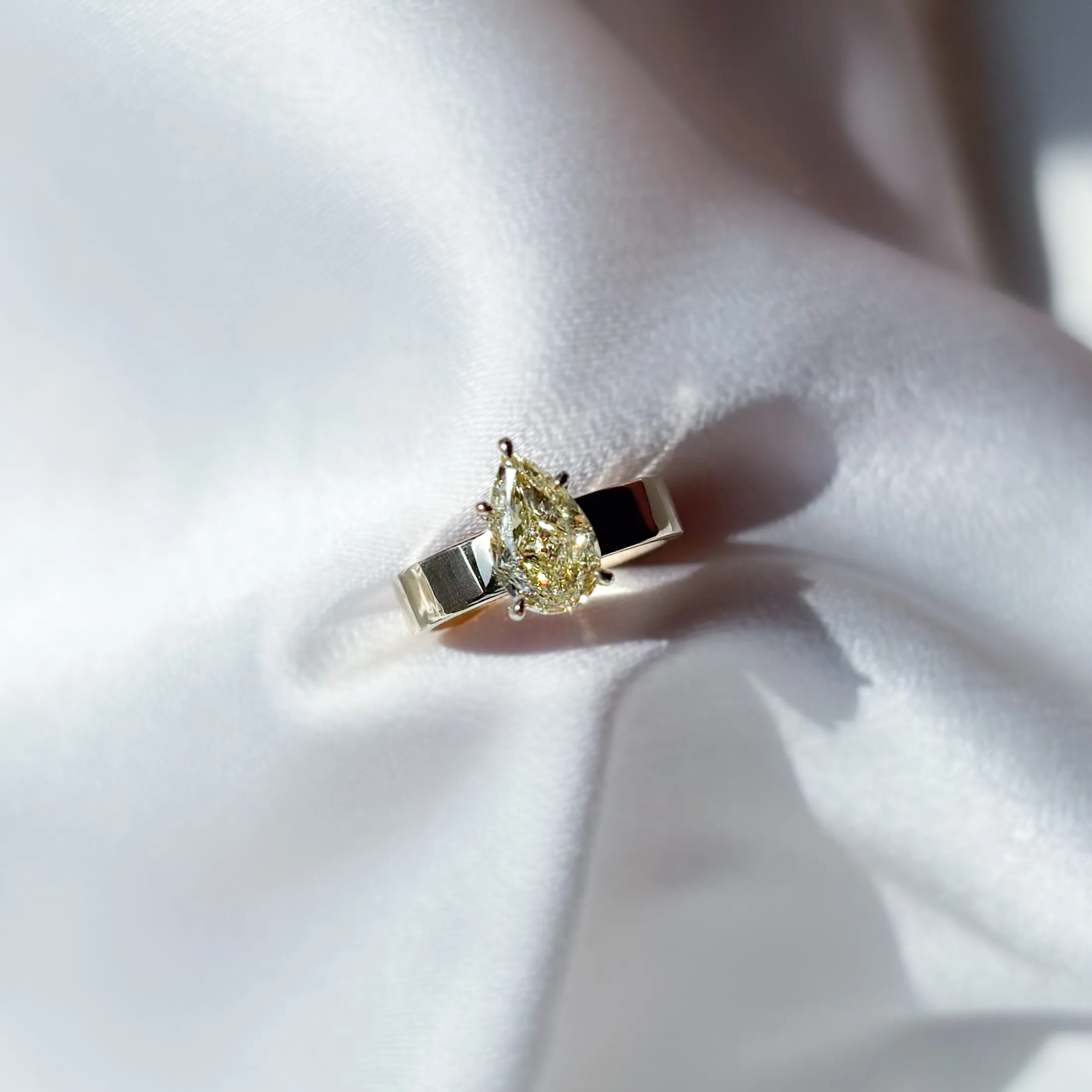 Yellow Diamond Pinkie Ring - alternate view